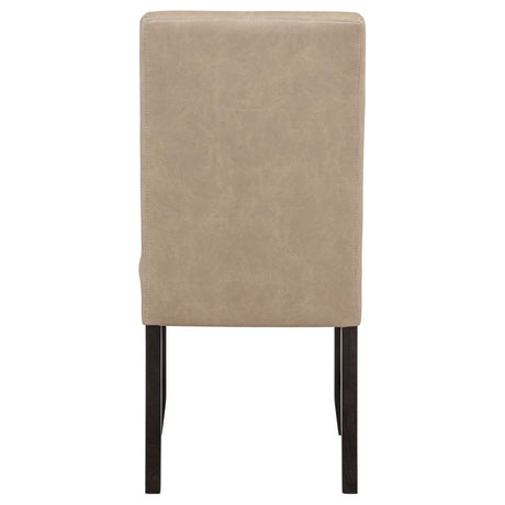 Averill Faux Leather Upholstered Dining Side Chair Tan (Set of 2) - 121292TAN