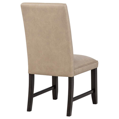 Averill Faux Leather Upholstered Dining Side Chair Tan (Set of 2) - 121292TAN