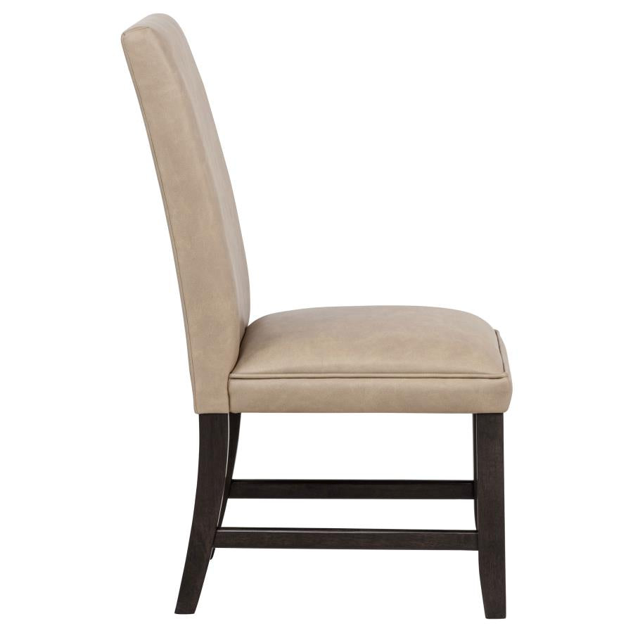 Averill Faux Leather Upholstered Dining Side Chair Tan (Set of 2) - 121292TAN