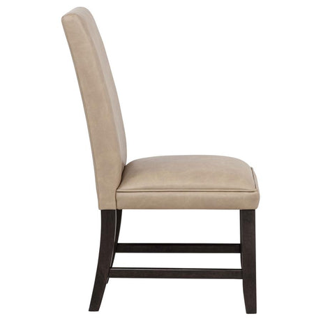 Averill Faux Leather Upholstered Dining Side Chair Tan (Set of 2) - 121292TAN
