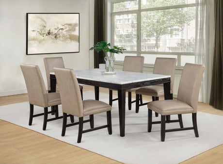 Averill Faux Leather Upholstered Dining Side Chair Tan (Set of 2) - 121292TAN