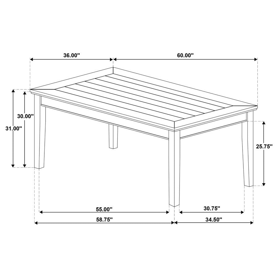 Atwood Rectangular Wood Dining Table Warm Brown - 121761