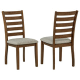 Atwood Wood Dining Side Chair Upholstered Seat Warm Brown - 121762