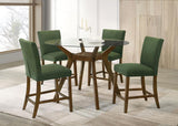 Paxton 5-piece Round Glass Top Counter Height Dining Set Green - 122178-S5GRN