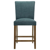Paxton 5-piece Round Glass Top Counter Height Dining Set Teal Blue - 122178-S5TLB
