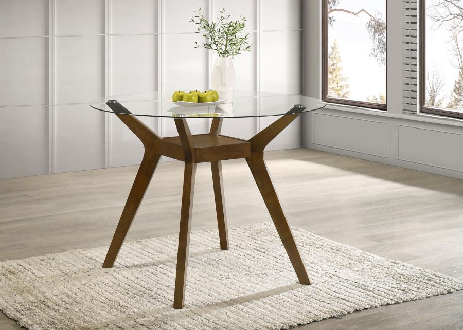 Paxton Round 48-inch Glass Top Counter Height Dining Table Brown - 122178BG