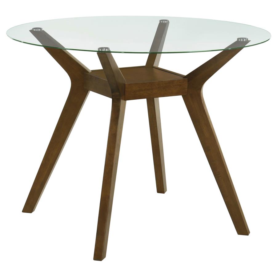 Paxton Round 48-inch Glass Top Counter Height Dining Table Brown - 122178BG