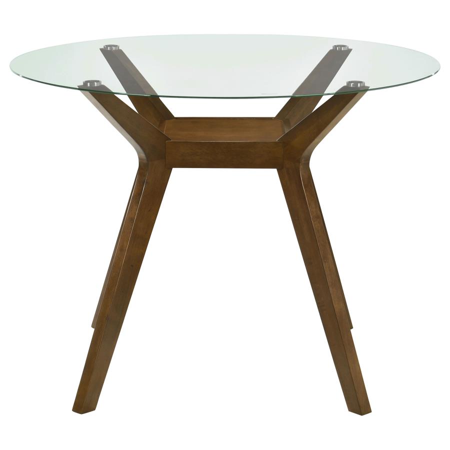Paxton Round 48-inch Glass Top Counter Height Dining Table Brown - 122178BG