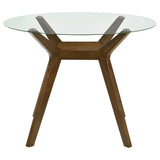 Paxton Round 48-inch Glass Top Counter Height Dining Table Brown - 122178BG