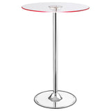 Thea Round 28-inch Glass Top LED Bistro Bar Table Chrome - 122400
