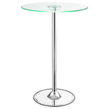 Thea Round 28-inch Glass Top LED Bistro Bar Table Chrome - 122400
