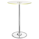 Thea Round 28-inch Glass Top LED Bistro Bar Table Chrome - 122400