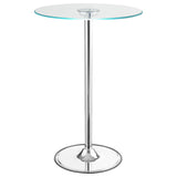 Thea Round 28-inch Glass Top LED Bistro Bar Table Chrome - 122400