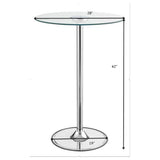 Thea Round 28-inch Glass Top LED Bistro Bar Table Chrome - 122400