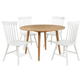 Andrews 5-piece Round Dining Table Set Light Ash and White - 122500-S5W