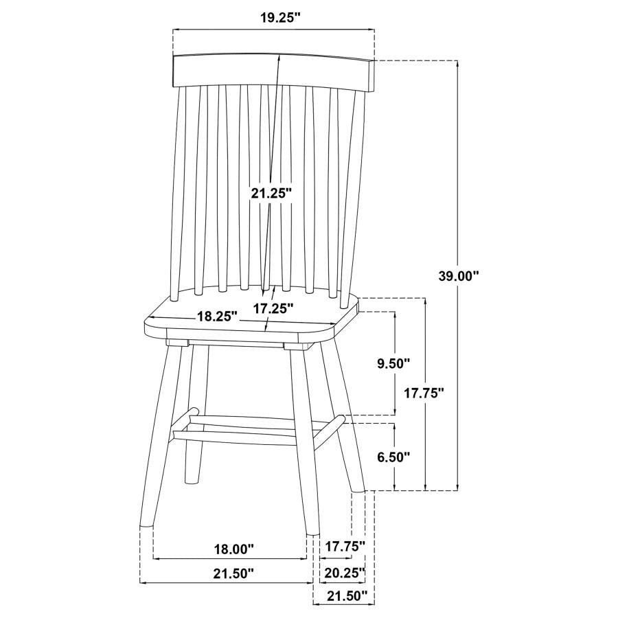 Andrews 5-piece Round Dining Table Set Light Ash and White - 122500-S5W