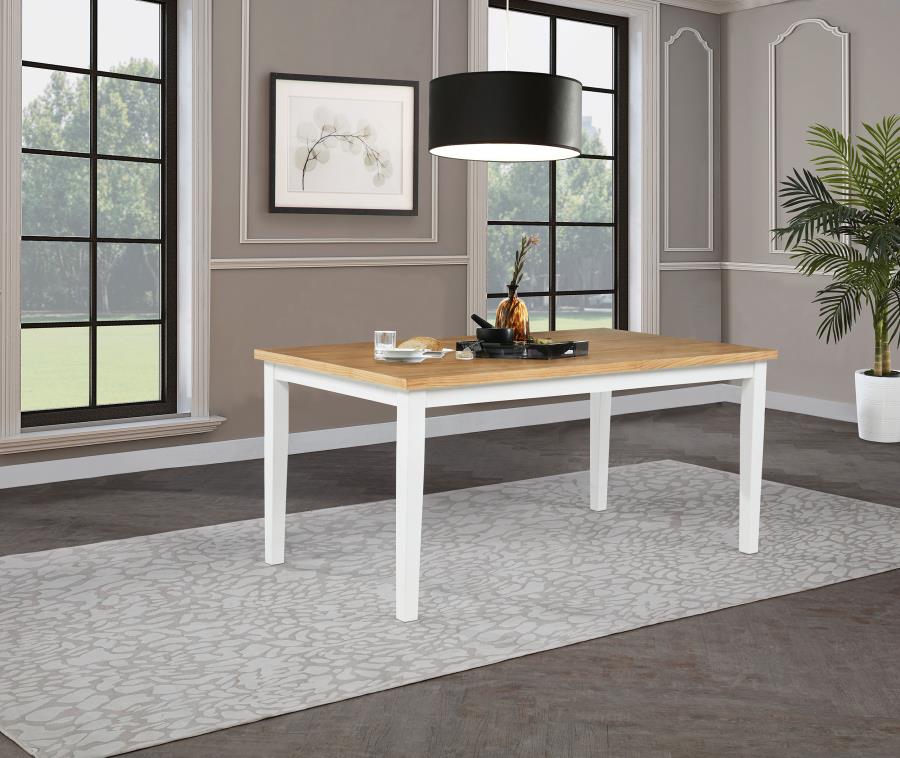 Andrews 66-inch Rectangular Dining Table Light Ash and White - 122501