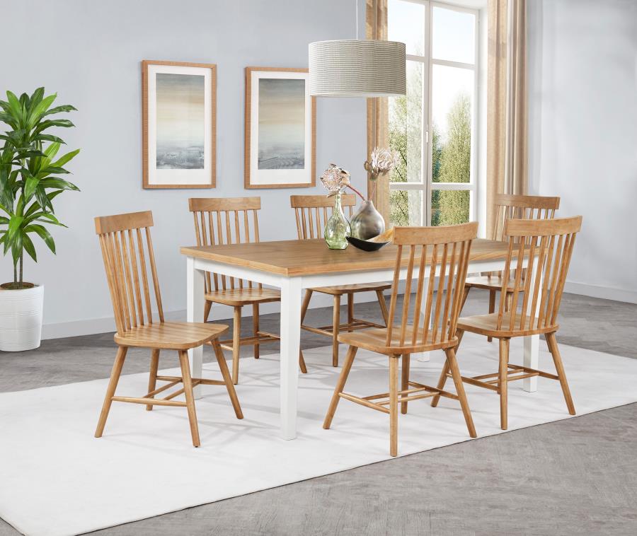 Andrews 66-inch Rectangular Dining Table Light Ash and White - 122501