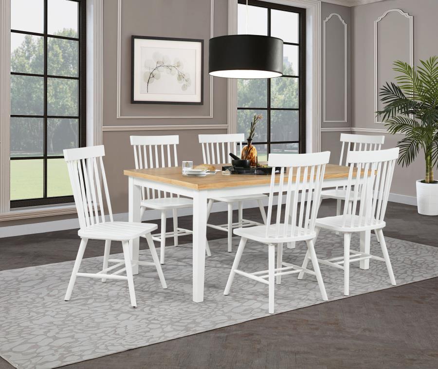 Andrews 66-inch Rectangular Dining Table Light Ash and White - 122501