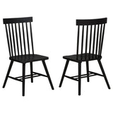 Andrews Windsor Spindle Back Dining Side Chair Black (Set of 2) - 122502BLK