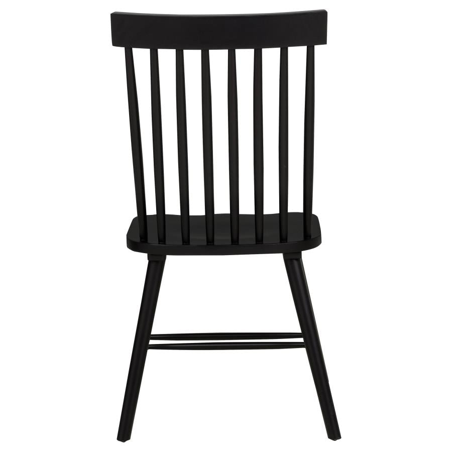 Andrews Windsor Spindle Back Dining Side Chair Black (Set of 2) - 122502BLK