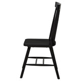 Andrews Windsor Spindle Back Dining Side Chair Black (Set of 2) - 122502BLK