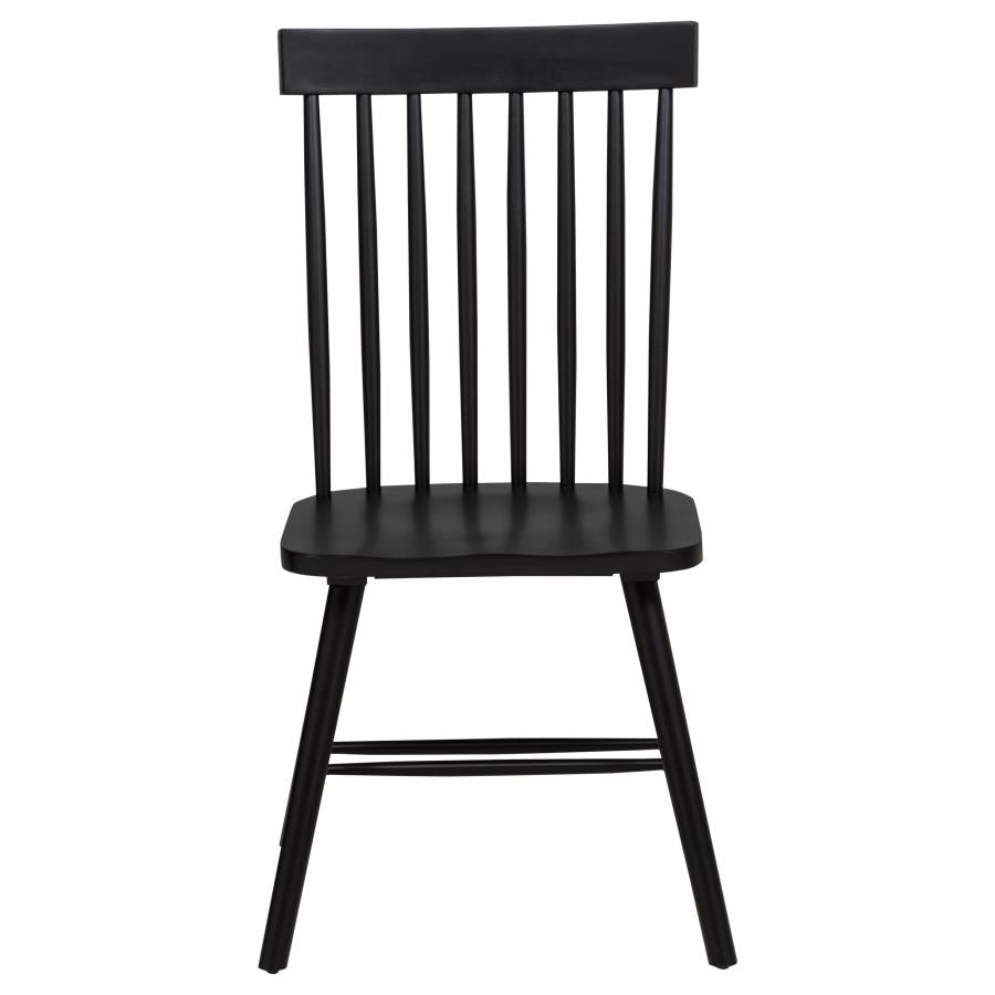 Andrews Windsor Spindle Back Dining Side Chair Black (Set of 2) - 122502BLK