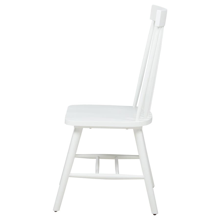 Andrews Windsor Spindle Back Dining Side Chair White (Set of 2) - 122502WHT
