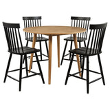 Andrews 5-piece Round Counter Dining Set Light Ash and Black - 122508-S5B