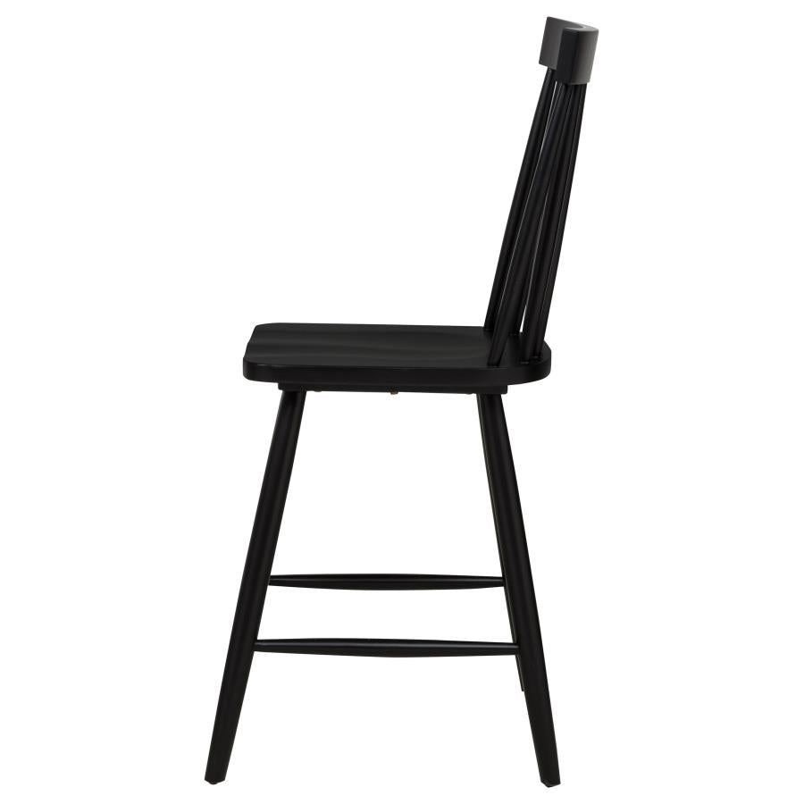 Andrews Windsor Counter Height Dining Side Chair Black (Set of 2) - 122509BLK