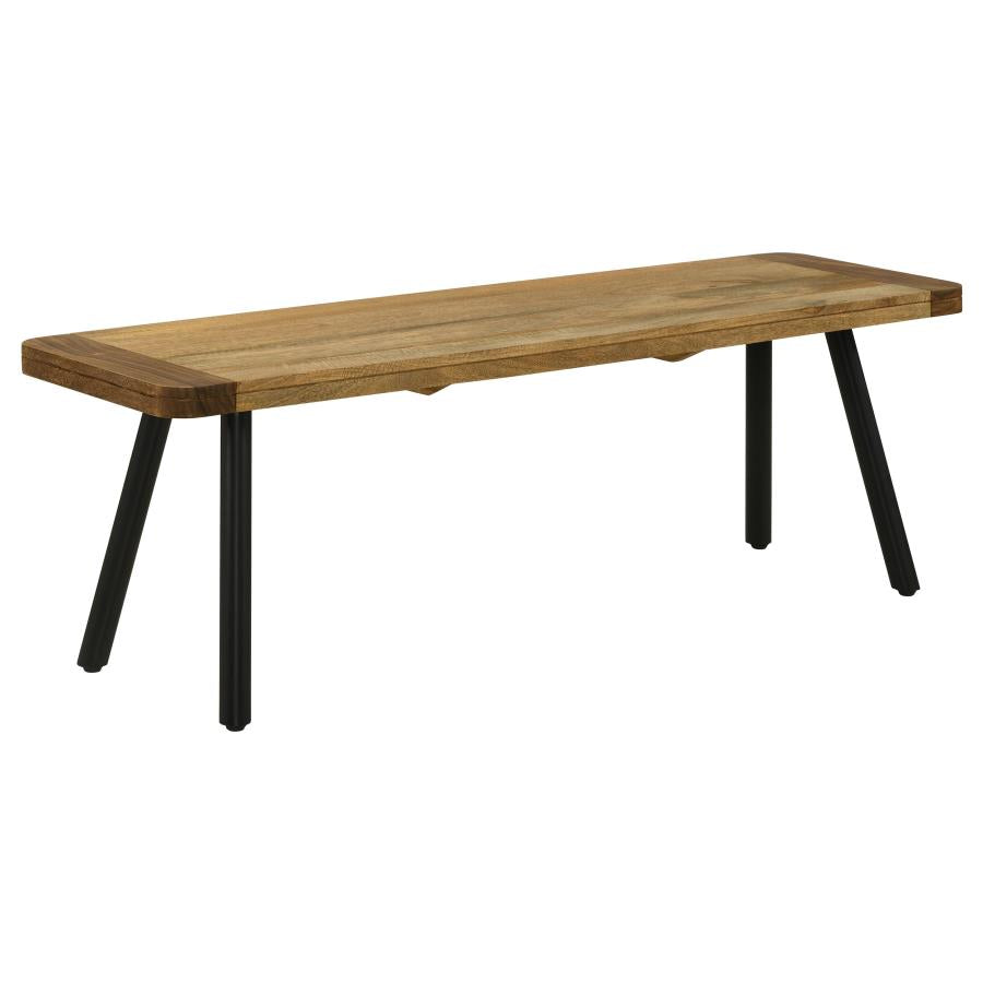 Maverick Wood Dining Bench Natural Mango and Black - 123043