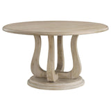 Trofello Round 60-inch Pedestal Dining Table White Washed - 123120