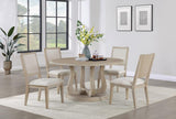 Trofello Round 60-inch Pedestal Dining Table White Washed - 123120