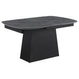 Potero 73-inch Faux Marble Extension Leaf Dining Table Black - 123131