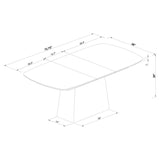 Potero 73-inch Faux Marble Extension Leaf Dining Table Black - 123131
