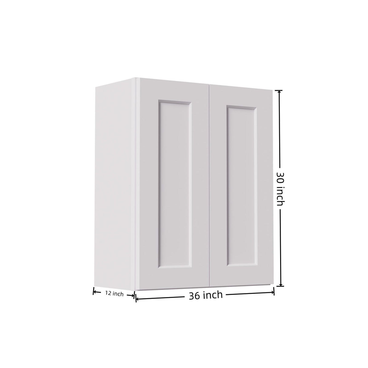 Shaker Wall Cabinet With Soft Close Hinges, Adjustable Shelves, Double Door