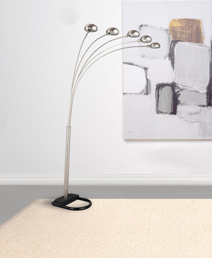 Kayd 92-inch Arc 5-light Dome Shade Metal Floor Lamp Chrome - 1243