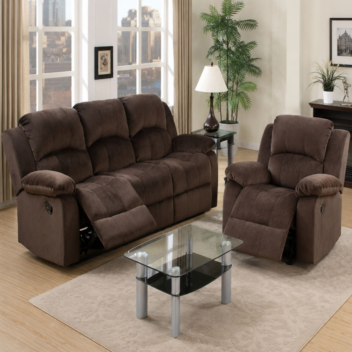 Modern Style Living Room Set With Reclining