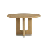 Darnell - Dining Table With Pedestal Base, Round Shape - Natural