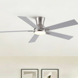 Low Profile Flush Mount Intergrated LED Ceiling Fan With Light And Reversible Quiet Motor