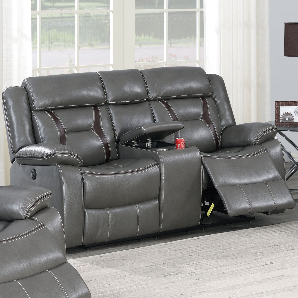 Living Room Set With Pillow Armrest And Tufted Backrest