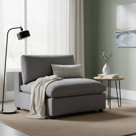 Cassandra - Armless Slipper Chair - Charcoal Gray