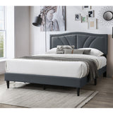 Bed With Nailhead Trim Accents, Upholstered Platform Frame