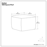 Delilah - Square Woven Pouf - Natural