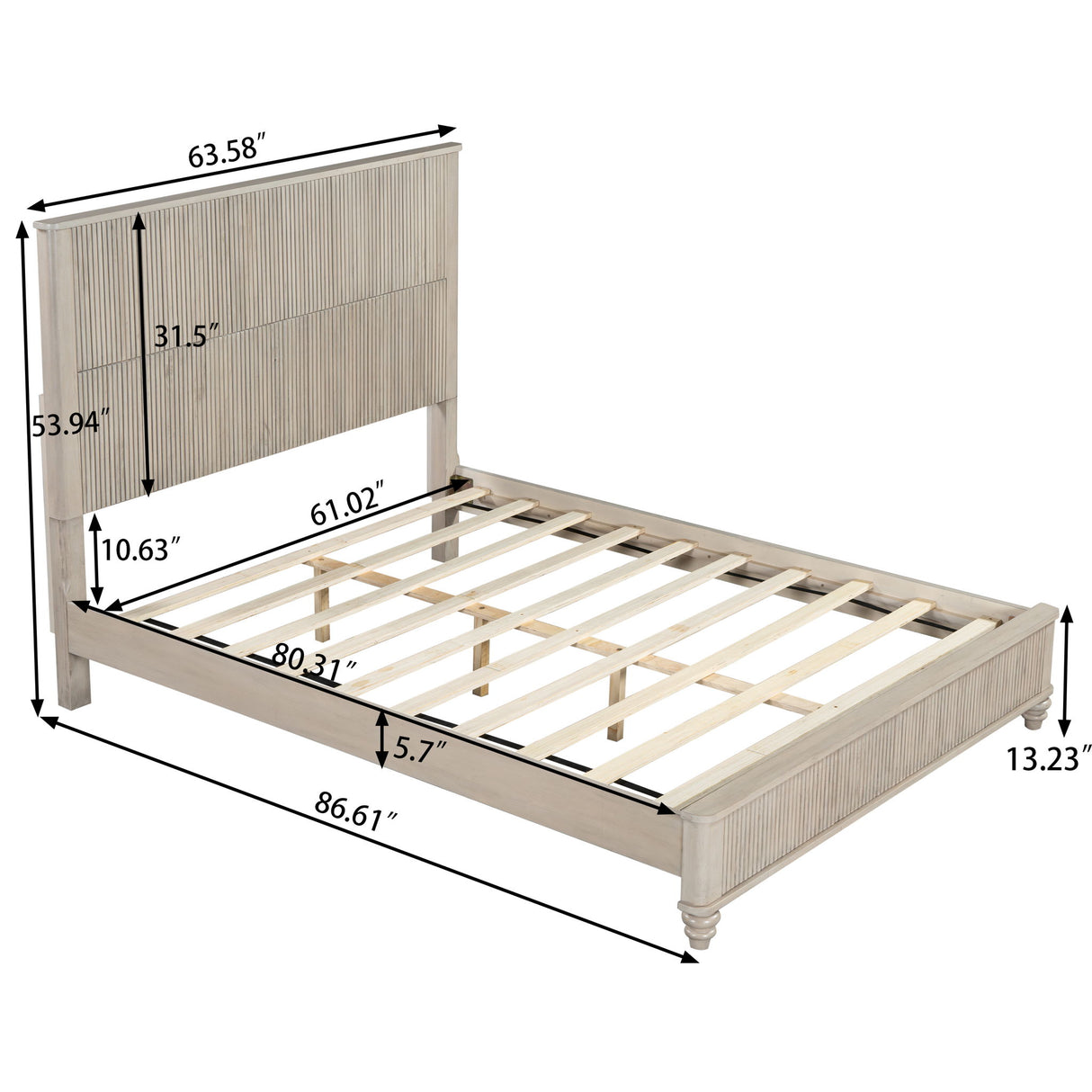 3 Piece Bedroom Set With Bed And 2 Nightstands