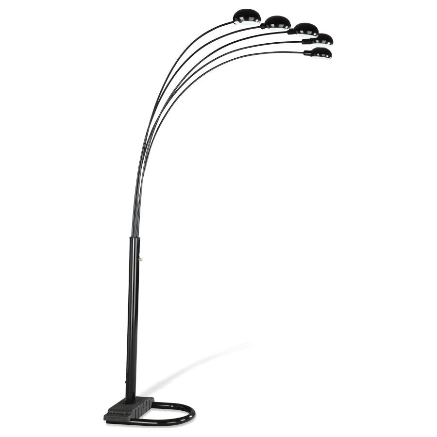 Kayd 92-inch Arc 5-light Dome Shade Metal Floor Lamp Black - 1297A
