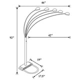 Kayd 92-inch Arc 5-light Dome Shade Metal Floor Lamp Black - 1297A