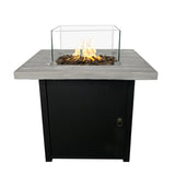 Reinforced Propane Fire Pit Table - Black / Gray