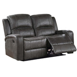 Manual Reclining Loveseat With Horizontal And Vertical Tufting