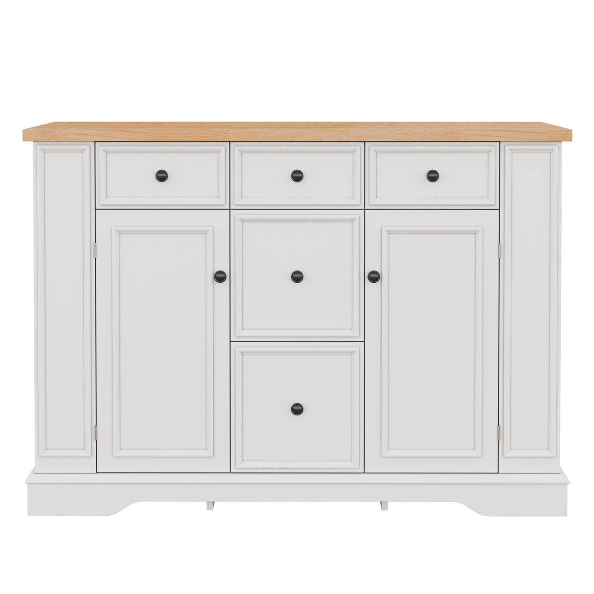 Sideboard Buffet Cabinet With 5 Drawers, 2 Cabinets, Adjustable Shelves